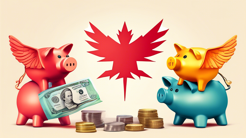 An illustrated guide showing the intersection of a gavel, a piggy bank with wings, and Canadian currency symbols, visually explaining the legalities around garnishing ODSP payments in Canada.