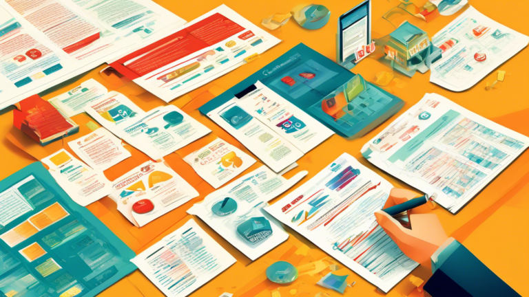 A visually engaging infographic comparing the concepts of Consumer Proposal and Bankruptcy, including key differences and impacts on personal finance, set against a backdrop of financial documents and symbols.