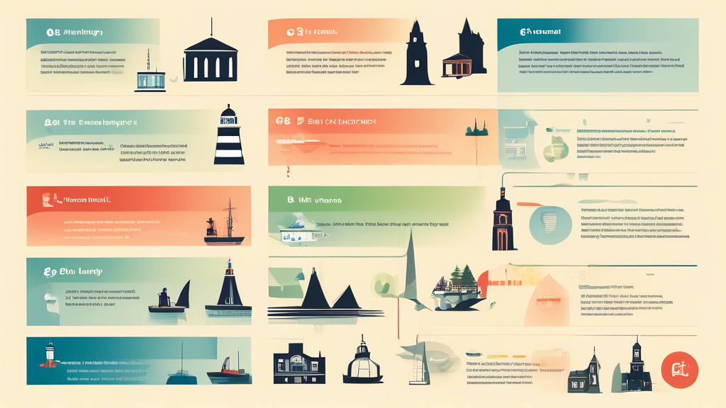 A minimalist infographic illustrating the steps of filing for bankruptcy in Nova Scotia, featuring iconic landmarks and symbols from the region for a local touch, presented in a clear and educational style.