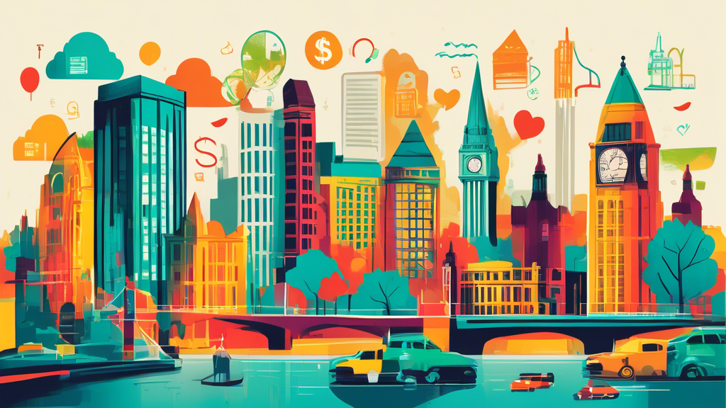 An illustrated cityscape of London, Ontario, with icons representing money, legal documents, and a handshake, symbolizing a consumer proposal agreement.