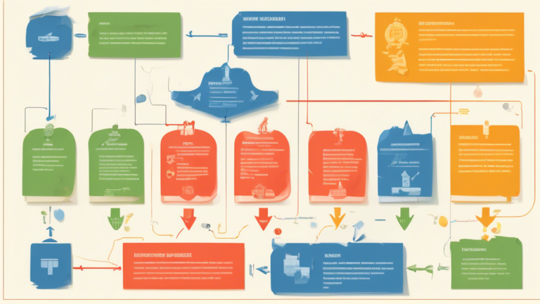 An illustrated flowchart detailing the steps involved in the garnishment process in Ontario, featuring symbols of courts, money, and legal documents, set against a backdrop of the Ontario province flag.