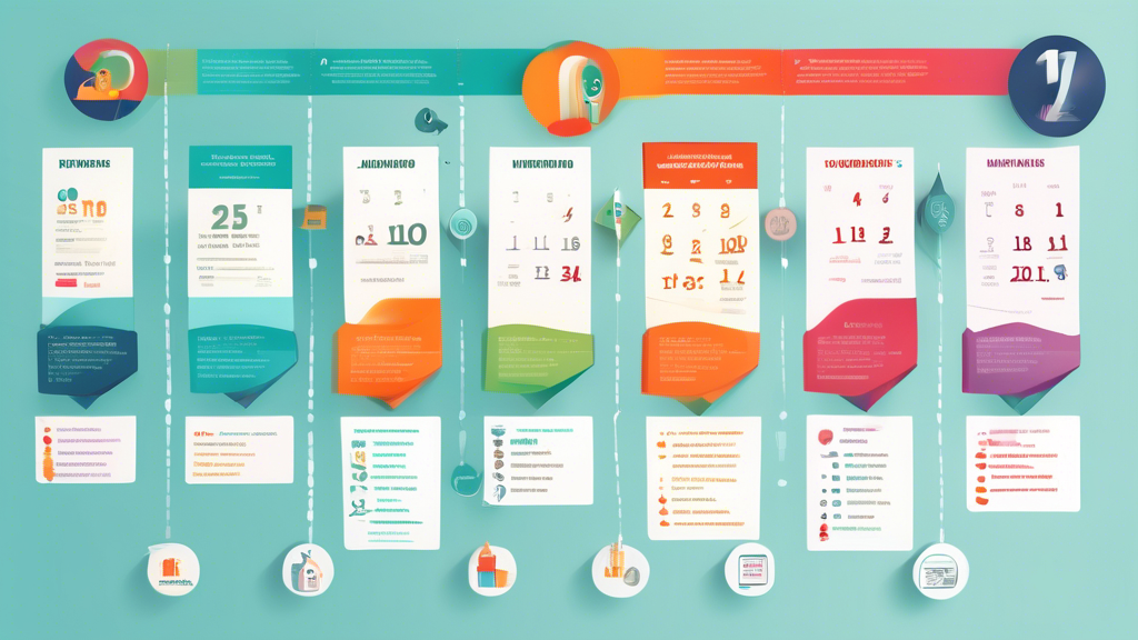 An illustrated timeline depicting key milestones in the process of a consumer proposal, with a background of a calendar and financial icons.