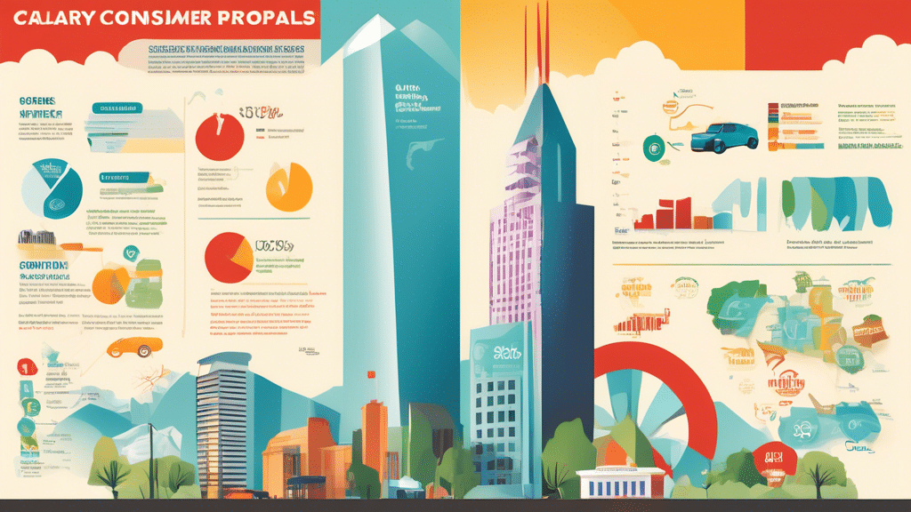 A detailed and informative infographic showing Understanding Consumer Proposals in Calgary, AB, featuring key elements such as financial advisors working w