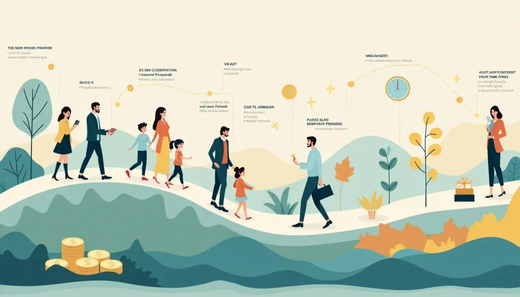 Create an illustration depicting a timeline of events following a consumer proposal. Show a person submitting the proposal, receiving acknowledgment, and t