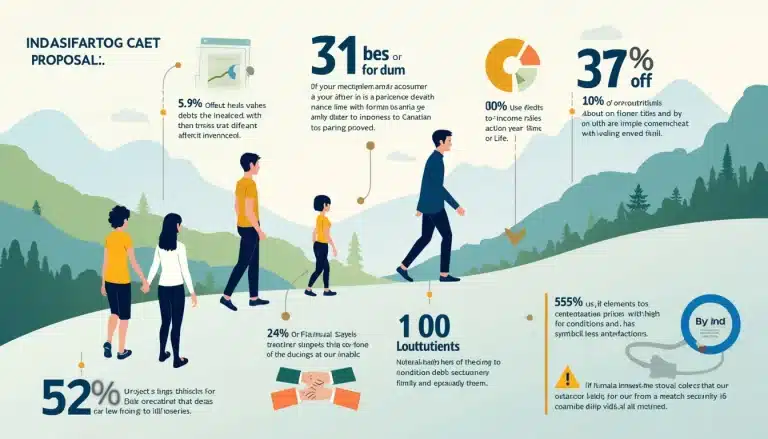 An infographic showing the key factors influencing the acceptance rate of consumer proposals, featuring visual representations like pie charts, graphs, and