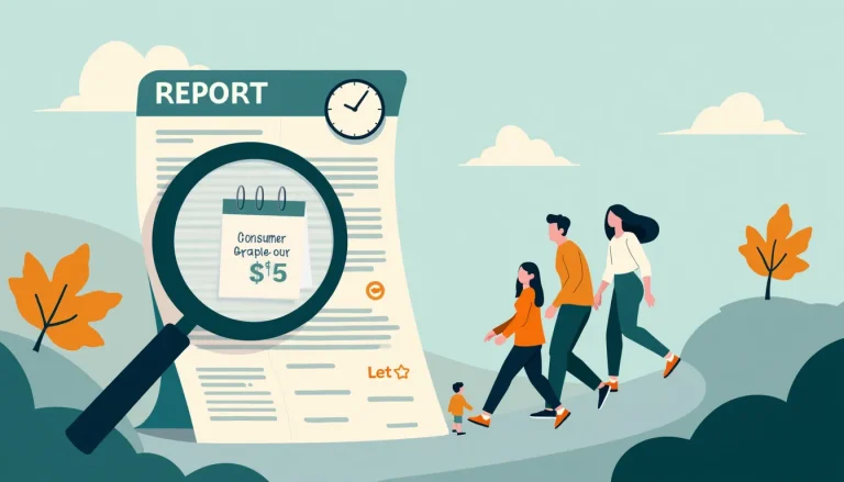 A detailed illustration of a credit report with a prominent calendar and clock overlay, highlighting the countdown to the removal of a consumer proposal. A