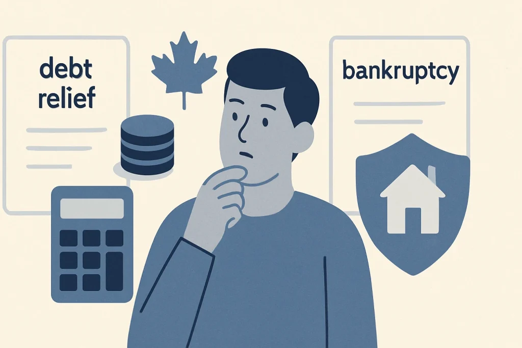 Debt Relief vs. Bankruptcy in Canada (2026) — Canadian debt relief illustration